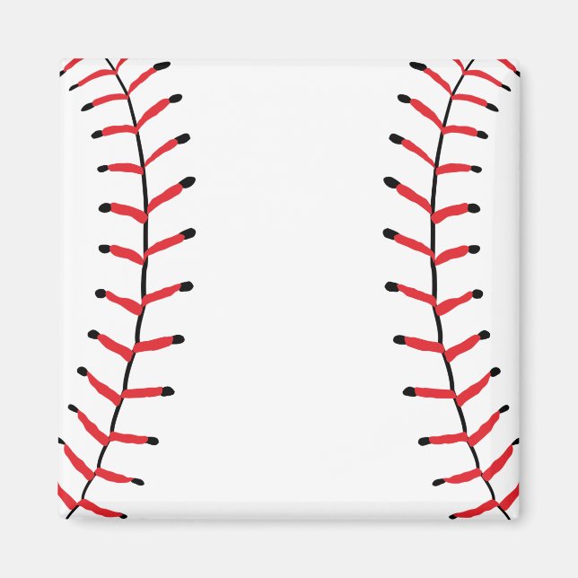 Baseball Seams Sportstil Baseball Thema Magnet (Vorne)