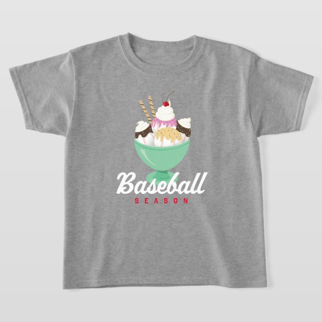 Baseball Season Ice Cream Sundae T - Shirt (Ablage )