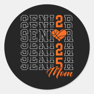 Baseball Senior Mom Absolventenklasse 2025 Senior  Runder Aufkleber