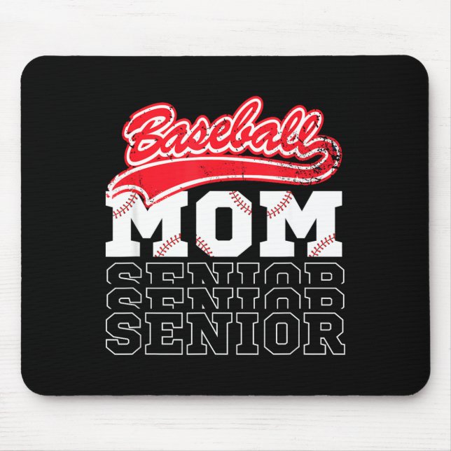 Baseball Senior-Mutter Abschlussklasse der Basebal Mousepad (Vorne)