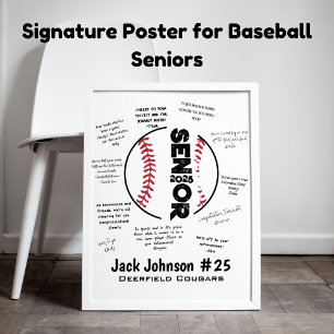 Baseball Senior Night Poster für Signaturen