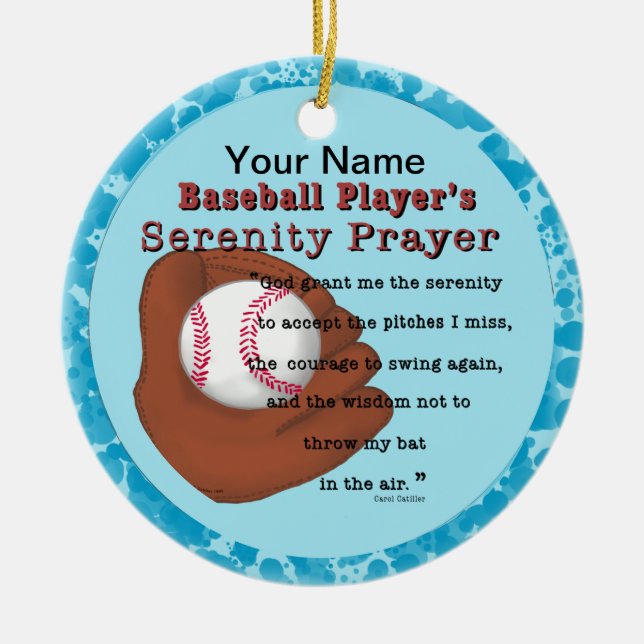 Baseball-Serenity-Gebet Keramik Ornament (Vorne)