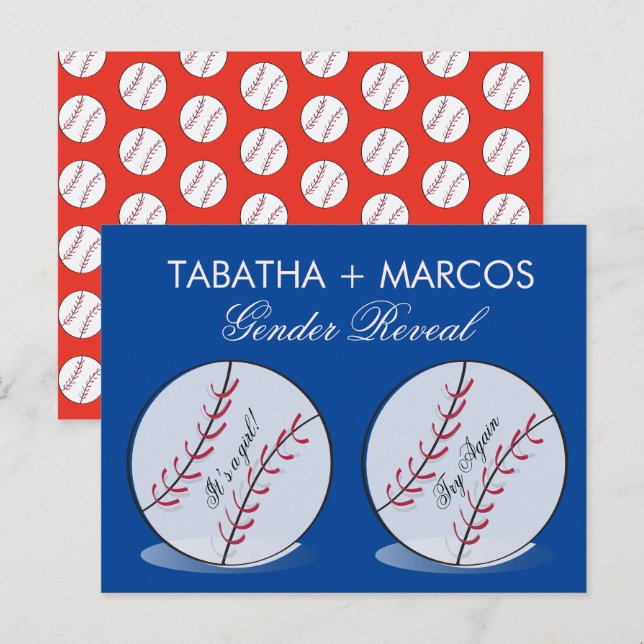 Baseball Sexe Révéler do-it-yourself Cartes de Scr (Devant / Derrière)