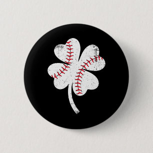 Baseball Shamrock St Patricks Day Saint Paddys Män Button
