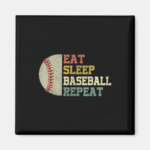 Baseball-Shirt essen Schlaf Baseball Wiederholung Magnet
