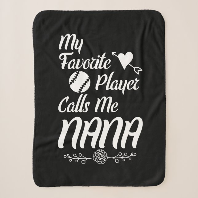 Baseball Shirt My Favorite Player Call me nana Sherpadecke (Vorderseite)