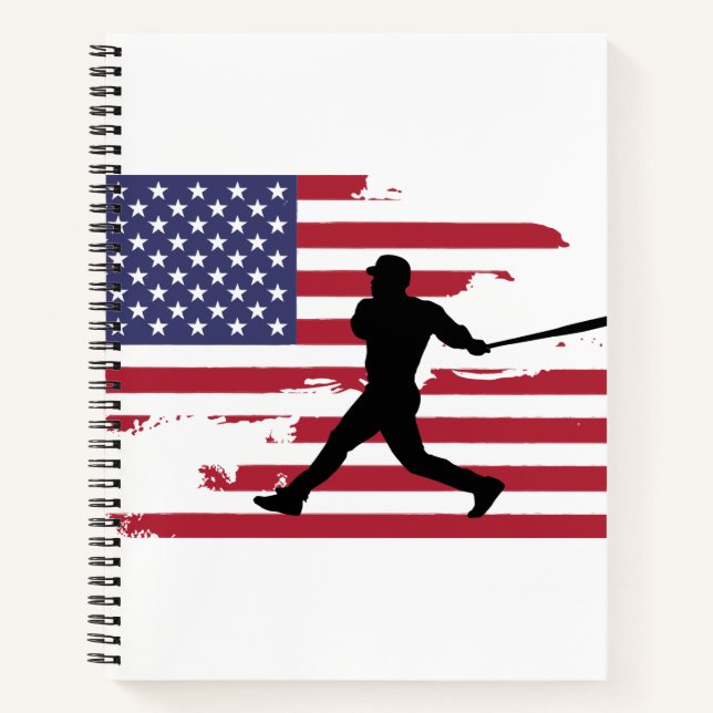 Baseball Silhouette Baseball Notizbuch (Vorderseite)