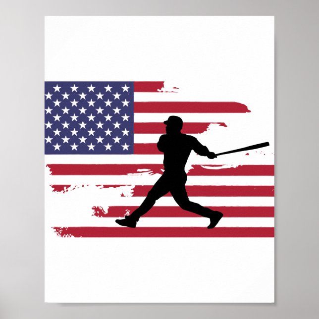 Baseball Silhouette Baseball Poster (Vorne)