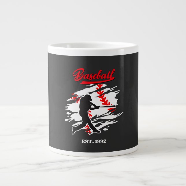 Baseball Silhouette Graphic Design – EST. 1992 Jumbo-Tasse (Vorderseite)