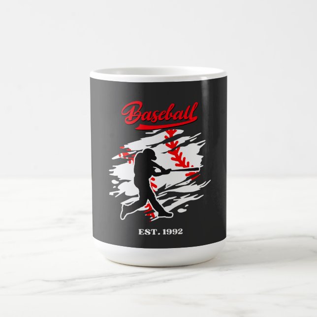 Baseball Silhouette Graphic Design – EST. 1992 Kaffeetasse (Mittel)