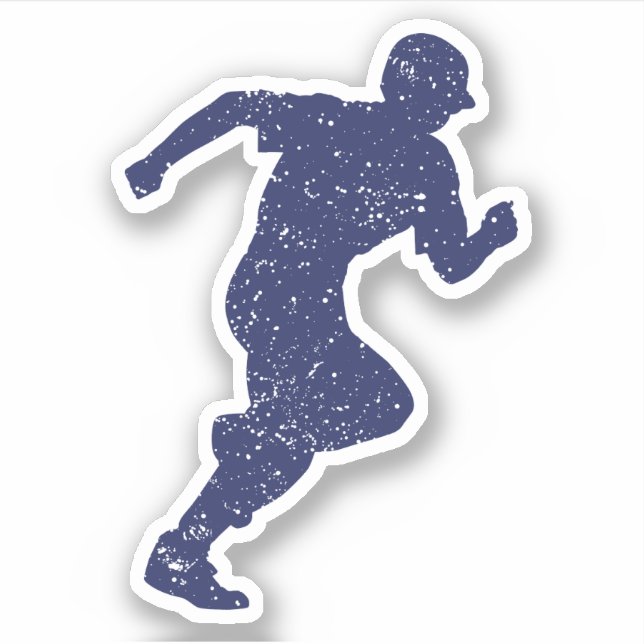 Baseball-Silhouette - laufender Jungenaufkleber Aufkleber (Vorderseite)