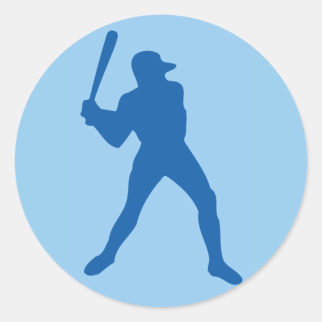 Baseball-Silhouette Runder Aufkleber (Vorderseite)