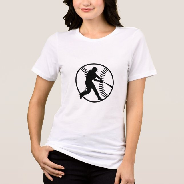 Baseball-Silhouette Tri-Blend Shirt (Vorderseite)