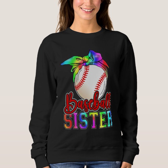 Baseball Sister Leopard Heart Mothers Day Girls Wo Sweatshirt (Vorderseite)