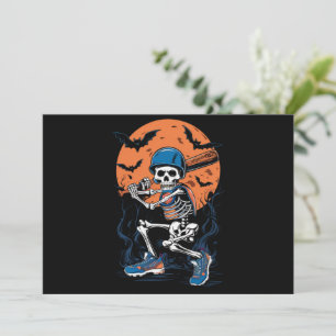 Baseball Skeleton Halloween Baseball Halloween Einladung
