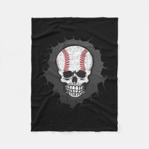 Baseball Skeleton Halloween Men Boys Baseball Hall Fleecedecke