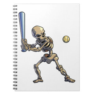Baseball Skeleton Halloween Notizblock