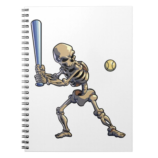 Baseball Skeleton Halloween Notizblock (Vorderseite)