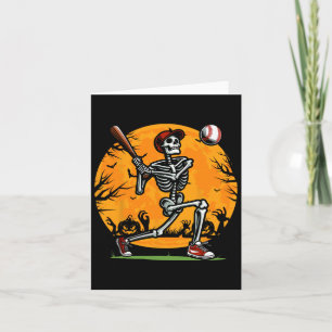 Baseball Skeleton Halloween Spooky Boys Baseball P Karte