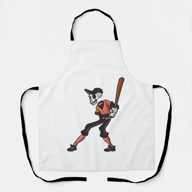 Baseball-Skelett-Design für Baseballspieler Schürze (Vorderseite)