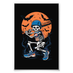 Baseball Skelett Halloween Baseball Halloween Fotodruck
