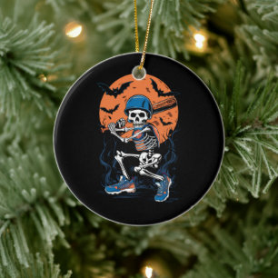 Baseball Skelett Halloween Baseball Halloween Keramik Ornament