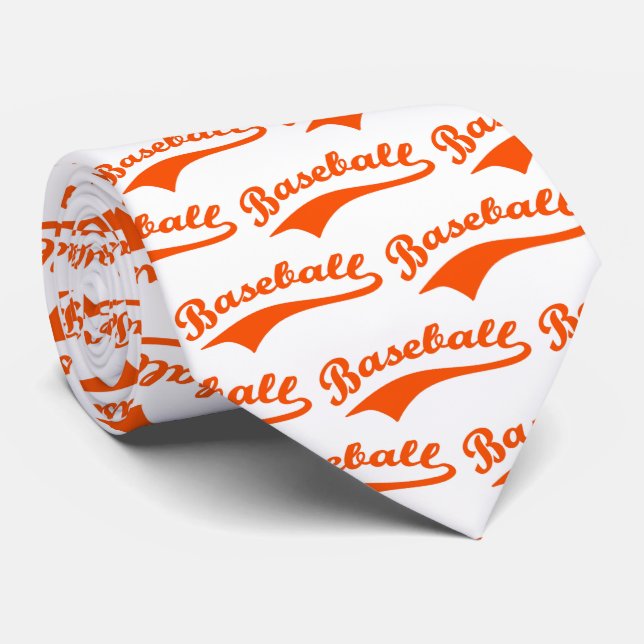 Baseball-Skript in Orange Krawatte (Gerollt)