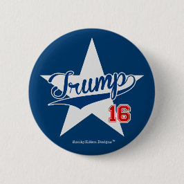 Baseball-Skript-Stern des Trumpf-16 (Donald Trump Button