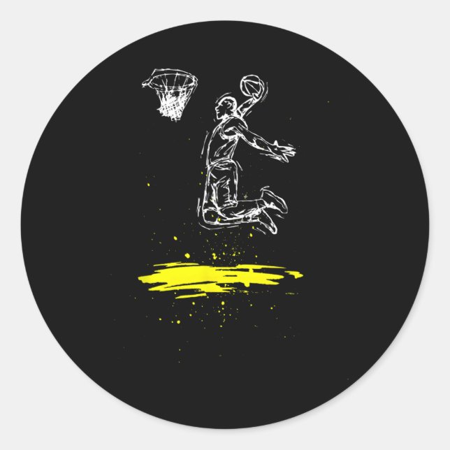 Baseball Slam Dunk Runder Aufkleber (Vorderseite)