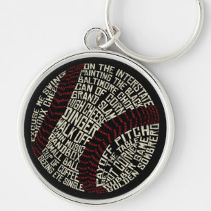Baseball Slang Words Calligram Schlüsselanhänger