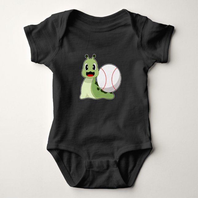 Baseball-Snail Baby Strampler (Vorderseite)