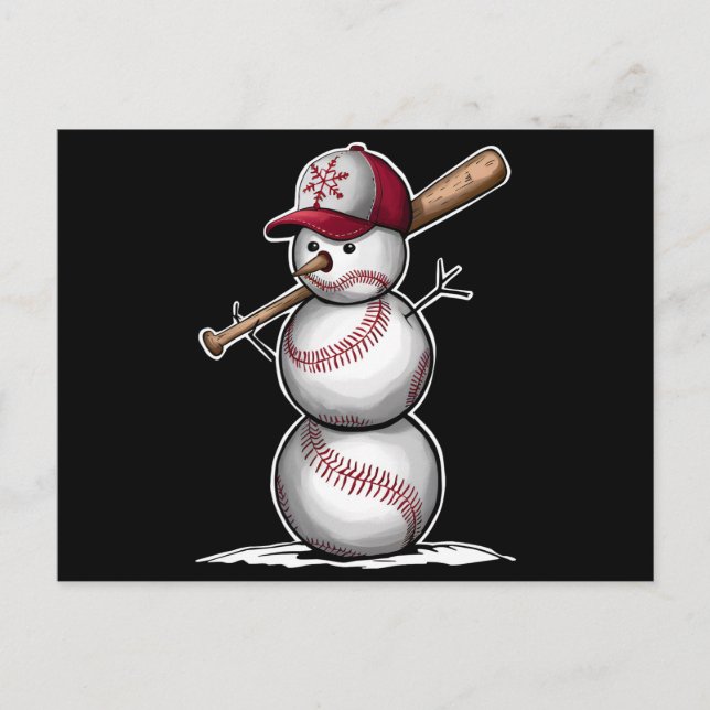Baseball Snowman Balls Schnee Weihnachten Weihnach (Vorderseite)