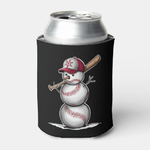 Baseball Snowman Balls Schnee Weihnachten Weihnach Dosenkühler
