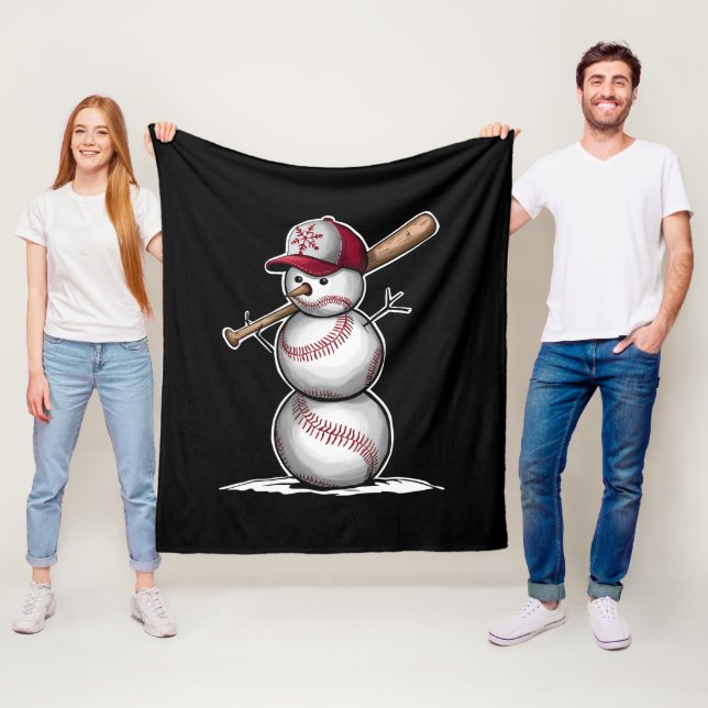 Baseball Snowman Balls Schnee Weihnachten Weihnach Fleecedecke (Beispiel)