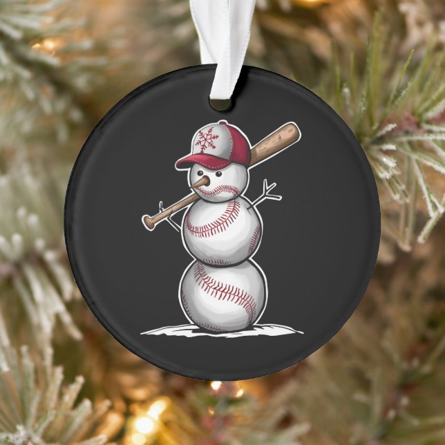 Baseball Snowman Balls Schnee Weihnachten Weihnach Ornament (Baum)