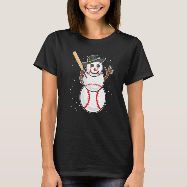 Baseball snowman baseball player baseball player P T-Shirt (Vorderseite)