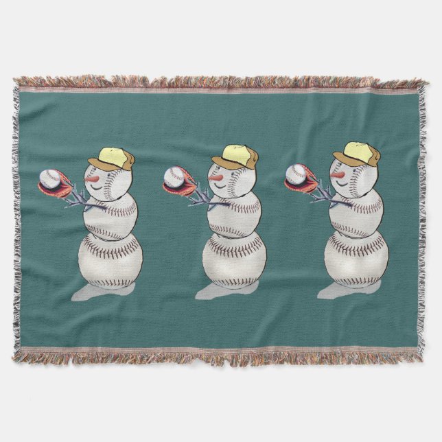 Baseball Snowman Decke (Vorderseite)