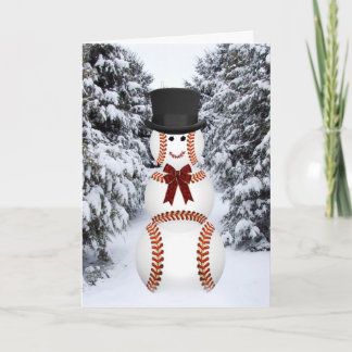 Baseball Snowman Feiertagskarte