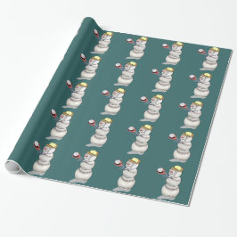 Baseball Snowman Geschenkpapier
