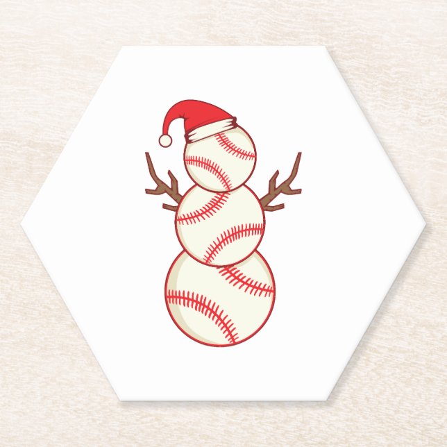 Baseball Snowman Ice Cream Untersetzer (Vorderseite)