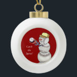 Baseball Snowman Keramik Kugel-Ornament<br><div class="desc">Was für eine Süsse dieser bezaubernde Schneemann ist... ...  ein großartiges Ornament,  um den Weihnachtsbaum für jeden Sportler zu schmücken.</div>