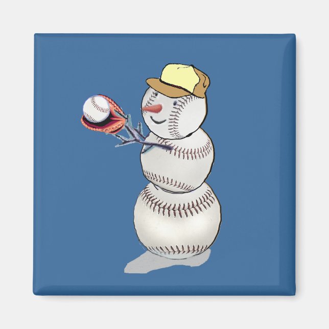 Baseball Snowman Magnet (Vorne)