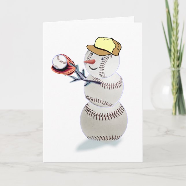 Baseball Snowman Weihnachten (Vorderseite)