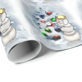 Baseball Snowman Weihnachten Geschenkpapier