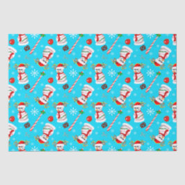 Baseball Snowman Weihnachtsfeier Muster Seidenpapier