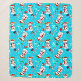 Baseball Snowman Weihnachtsfeier Muster Sherpadecke