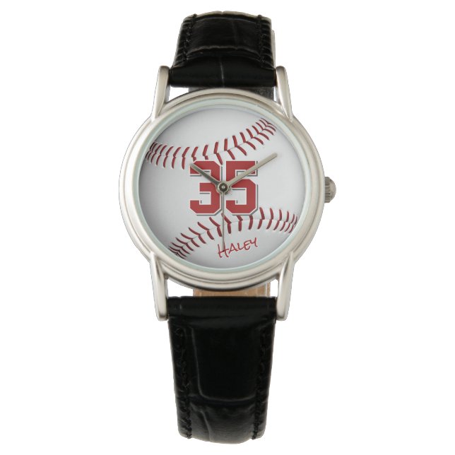 Baseball/Softball-Athleten Name personalisiert Armbanduhr (Vorderseite)