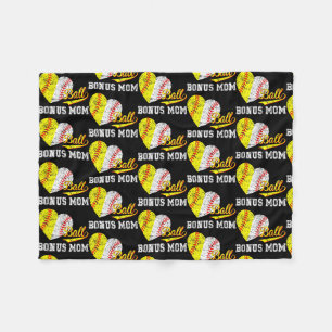 Baseball Softball Ball Herz Bonus Mama Mutter Fleecedecke