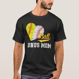 Baseball Softball Ball Herz Bonus Mama Mutter's Da T-Shirt