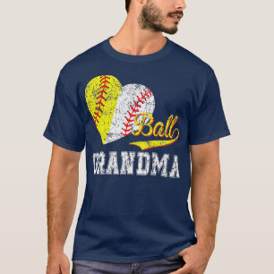 Baseball Softball Ball Herz Großmütter Tag T-Shirt